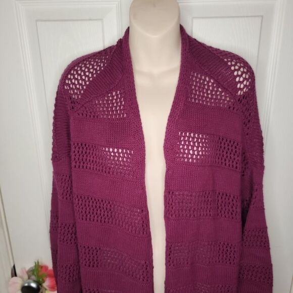 Lane Bryant open front weave cardigan sweater 22/24 - Picture 2 of 7
